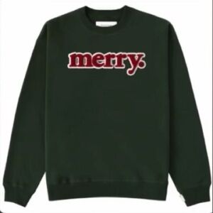 Province of Canada Merry Sweatshirt Forest Green NWT